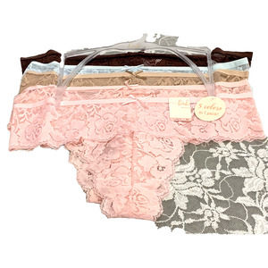 NWT Women’s Hush Intimate Set of 5 Pastel Lace Stretch Bikini Panties XL 16